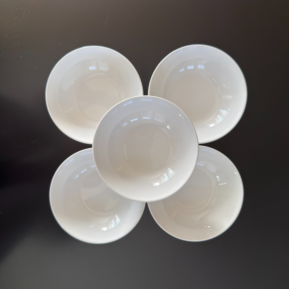 Set Of 5 Corning PYROCERAM White Coupe 5 1/4" Discontinued Fruit/Dessert Bowls